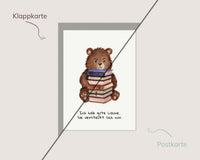 Ich hab gute Laune – Bär mit Bücherstapel
