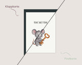 Home sweet home – Maus mit goldenem Schlüssel