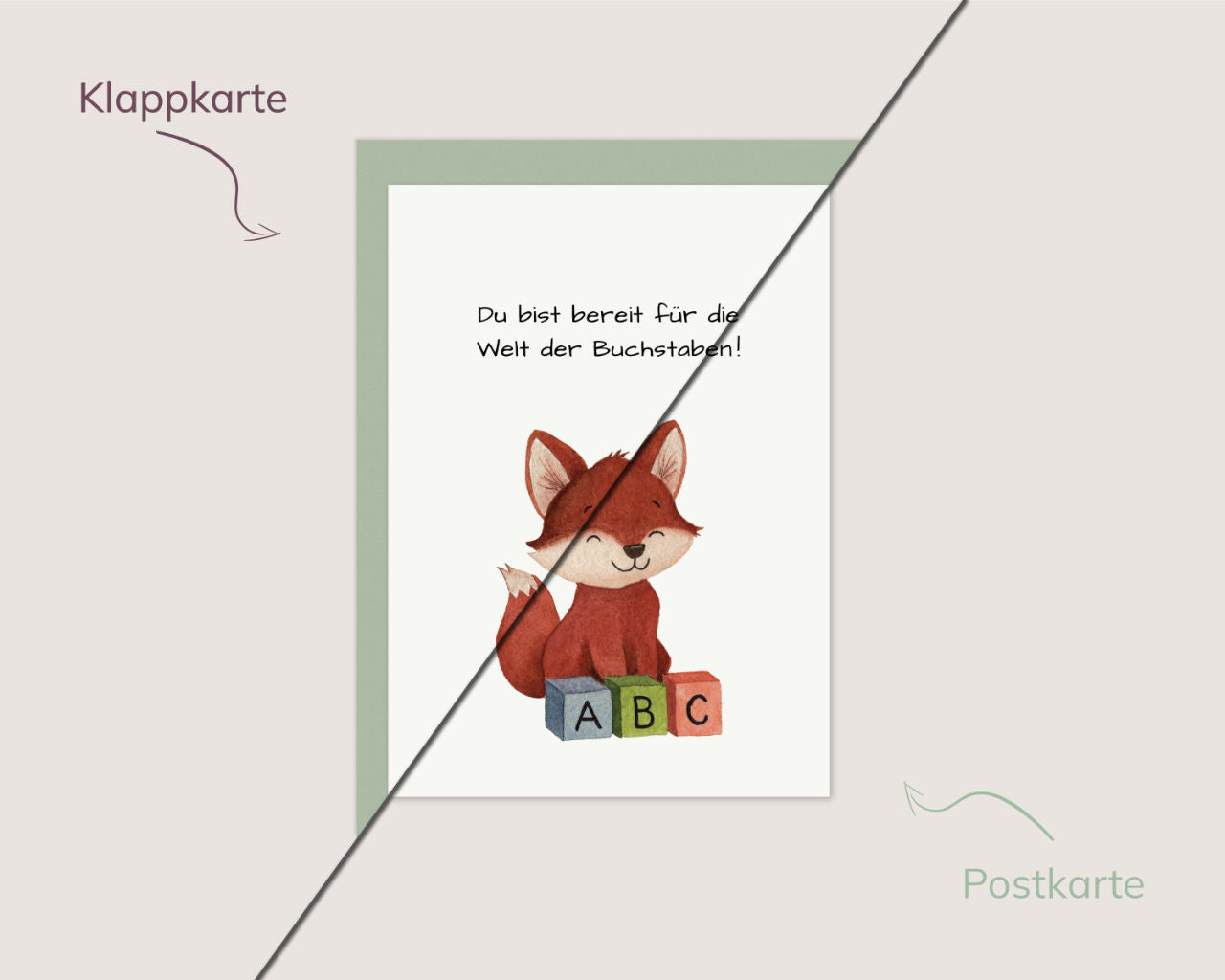 Du bist bereit – Fuchs mit ABC-Würfeln