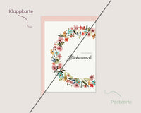 Herzlichen Glückwunsch – Bunter Blumenkranz