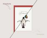 Herzlichen Glückwunsch – Pinguine mit Luftballons