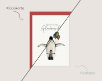 Herzlichen Glückwunsch – Pinguine mit Luftballons