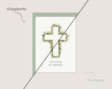 Gottes Segen auf deinem Weg – Weißes Kreuz mit Blüten