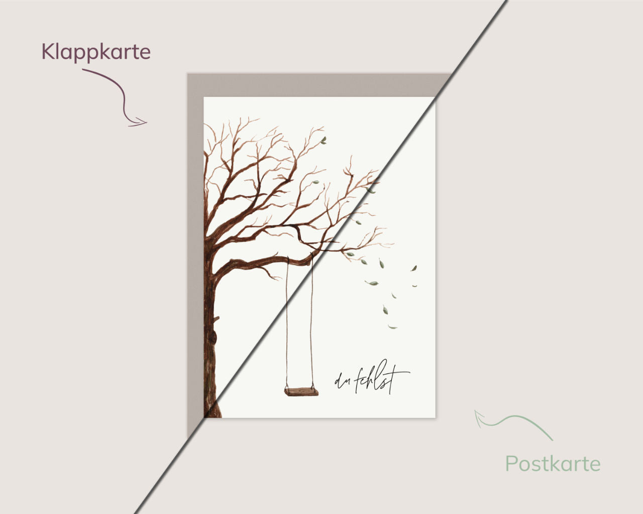 Du fehlst – Baum mit Schaukel