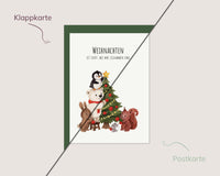 Weihnachten ist dort, wo wir zusammen sind – Tiere am Tannenbaum