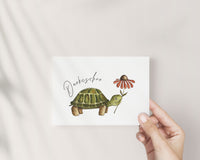 Dankeschön – Schildkröte mit Blüte