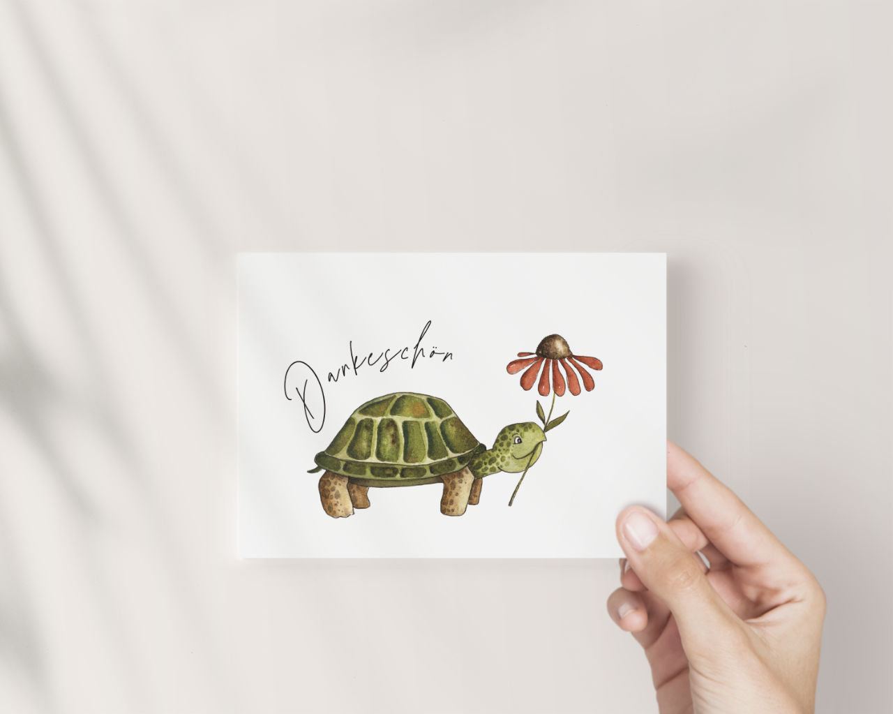Dankeschön – Schildkröte mit Blüte