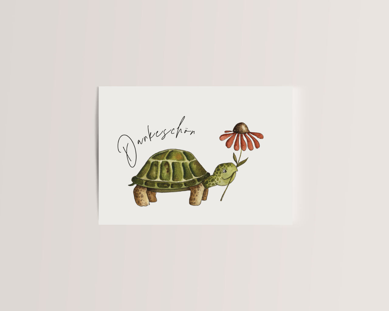Dankeschön – Schildkröte mit Blüte