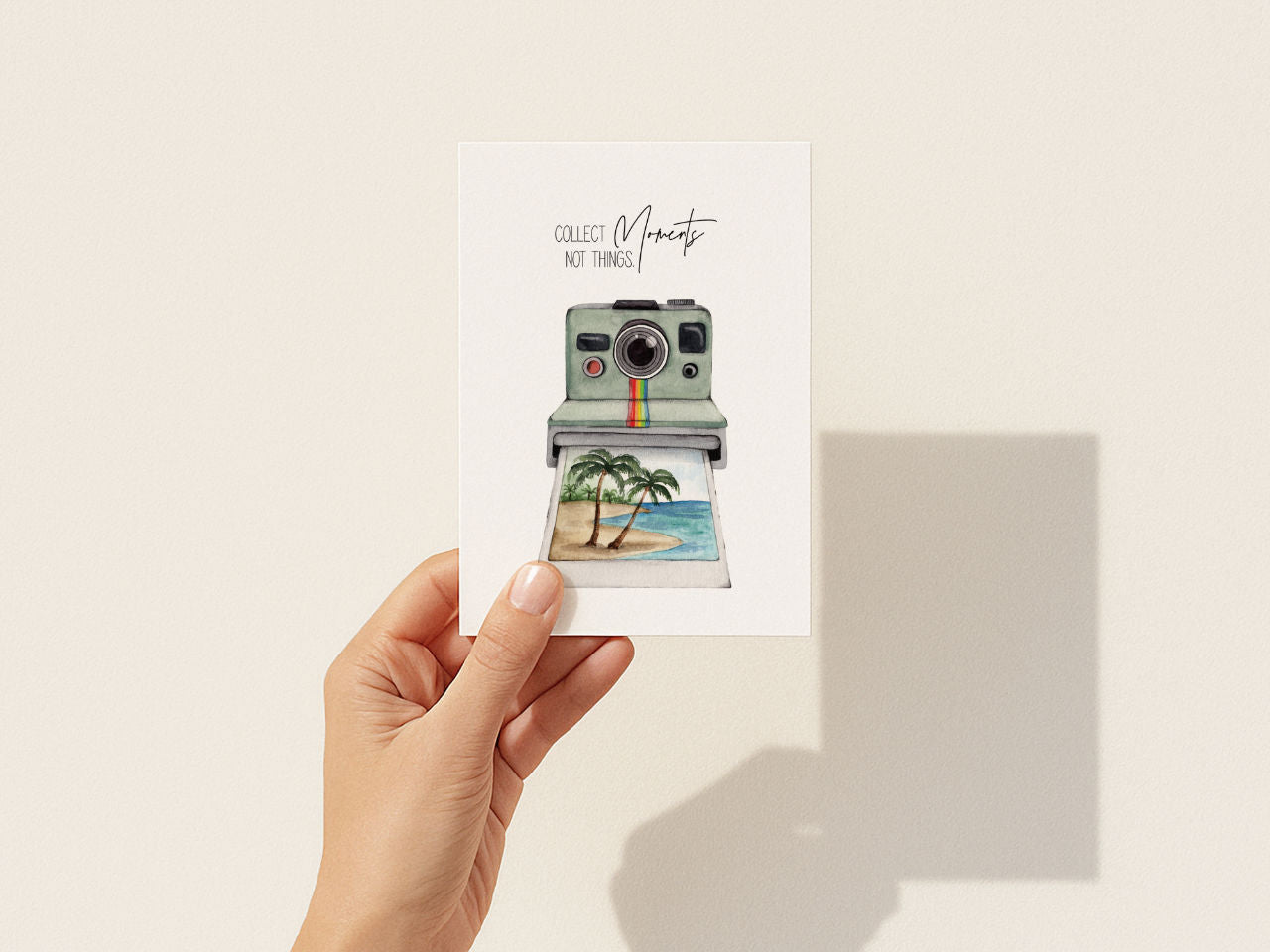 Collect Moments Not Things – Polaroidkamera Urlaubsmotiv