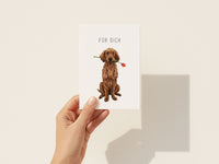 Für dich! – Retriever mit Tulpe