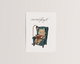 Lesen ist mein Lieblingsort – Kater im Ohrensessel