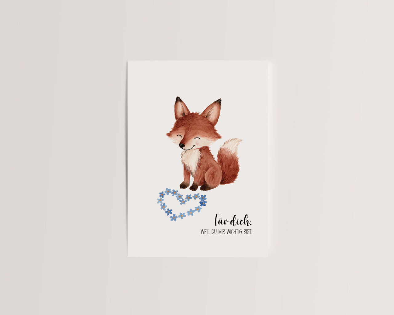 Weil du mir wichtig bist - Fuchs mit Blumenherz