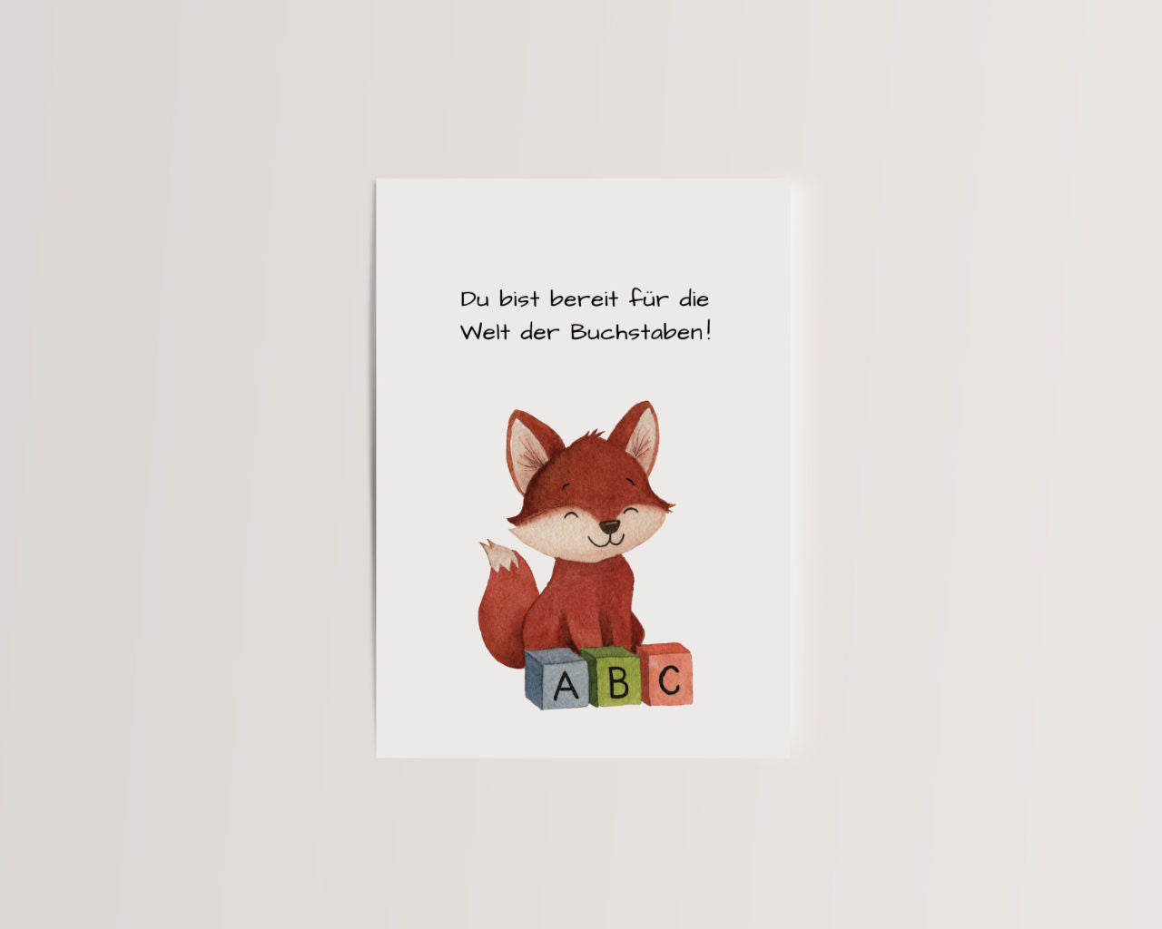 Du bist bereit – Fuchs mit ABC-Würfeln