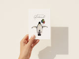 Herzlichen Glückwunsch – Pinguine mit Luftballons
