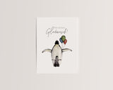 Herzlichen Glückwunsch – Pinguine mit Luftballons