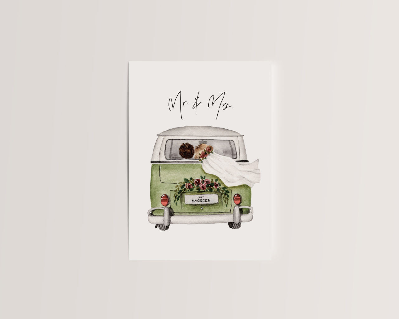 Mr & Mrs – Hochzeits Bulli mit Brautpaar