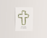 Gottes Segen auf deinem Weg – Weißes Kreuz mit Blüten