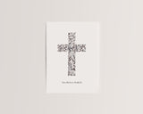 Herzliches Beileid – Florales Kreuz in warmem Grau