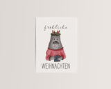 Fröhliche Weihnachten – Walross mit Geschenk