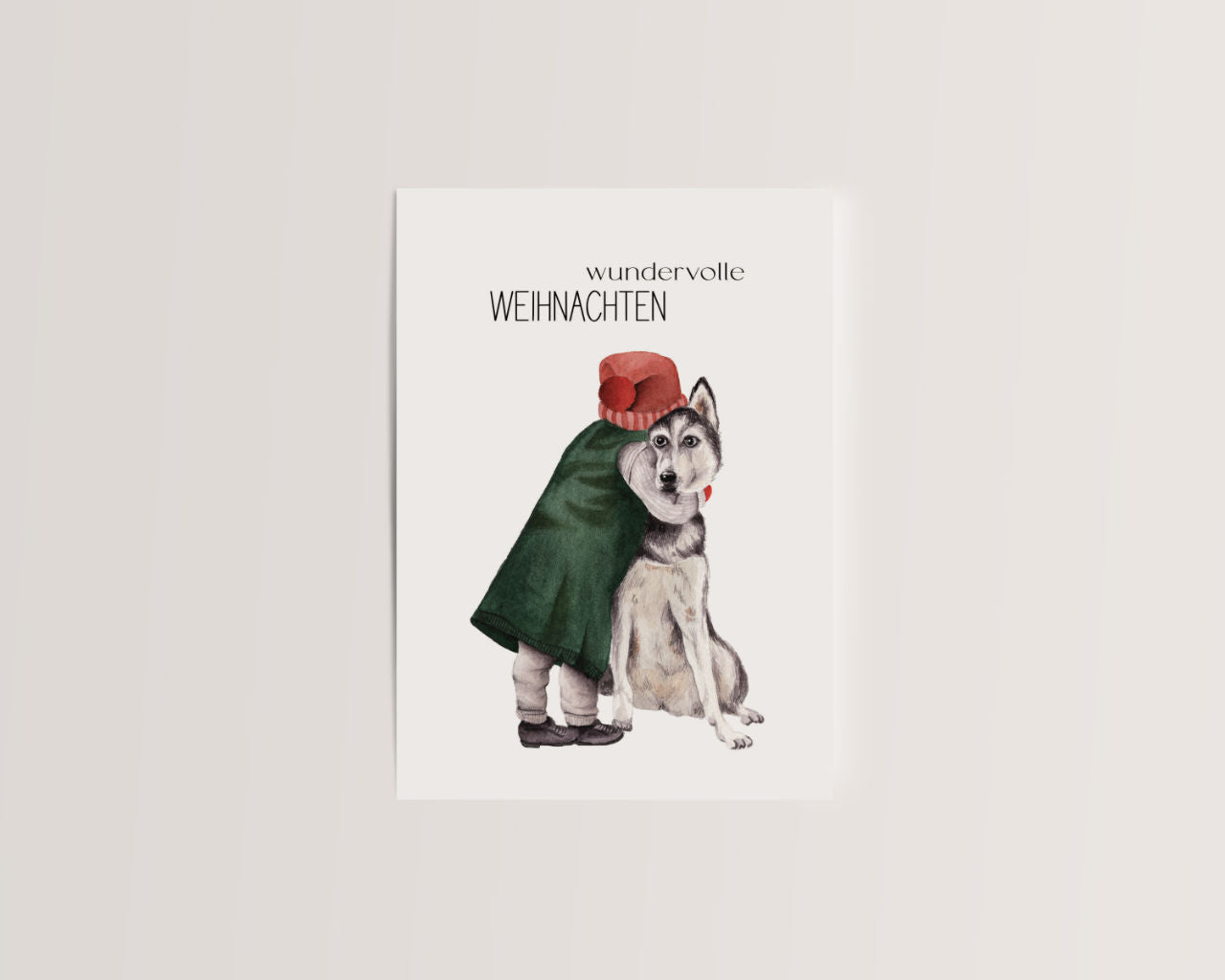 Tierisch schöne Weihnachten – Mädchen mit Husky