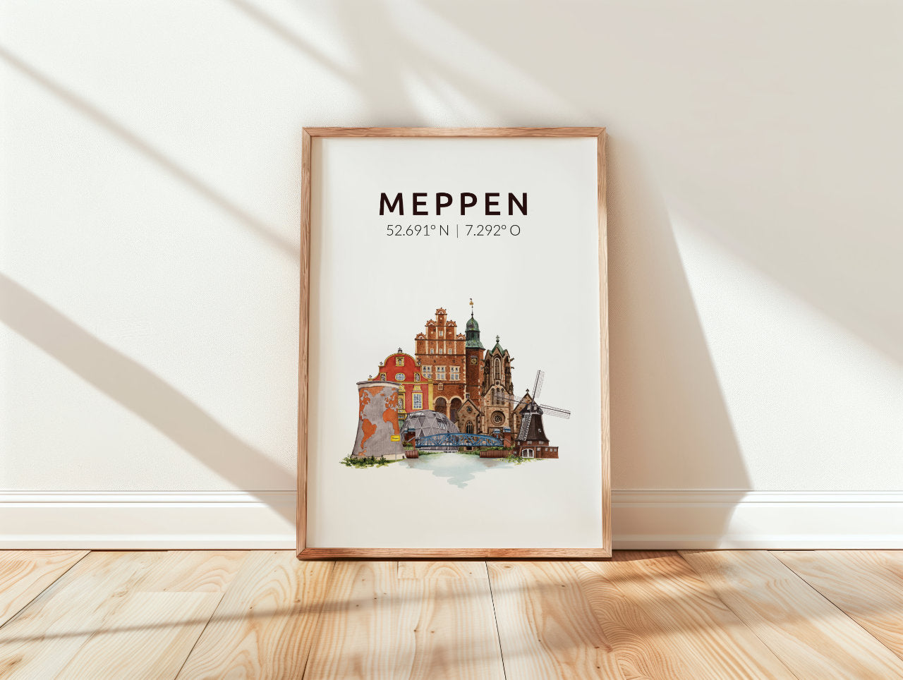 Meppen Skyline-Collage - Kunstdruck