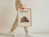 Meppen Skyline-Collage - Kunstdruck