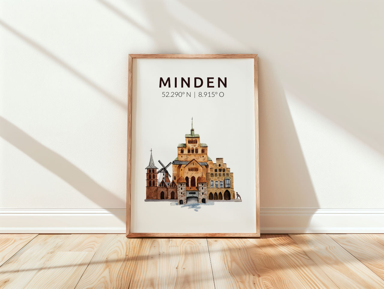 Minden Skyline-Collage - Kunstdruck