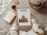 Minden Skyline-Collage - Kunstdruck