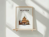 Minden Skyline-Collage - Kunstdruck