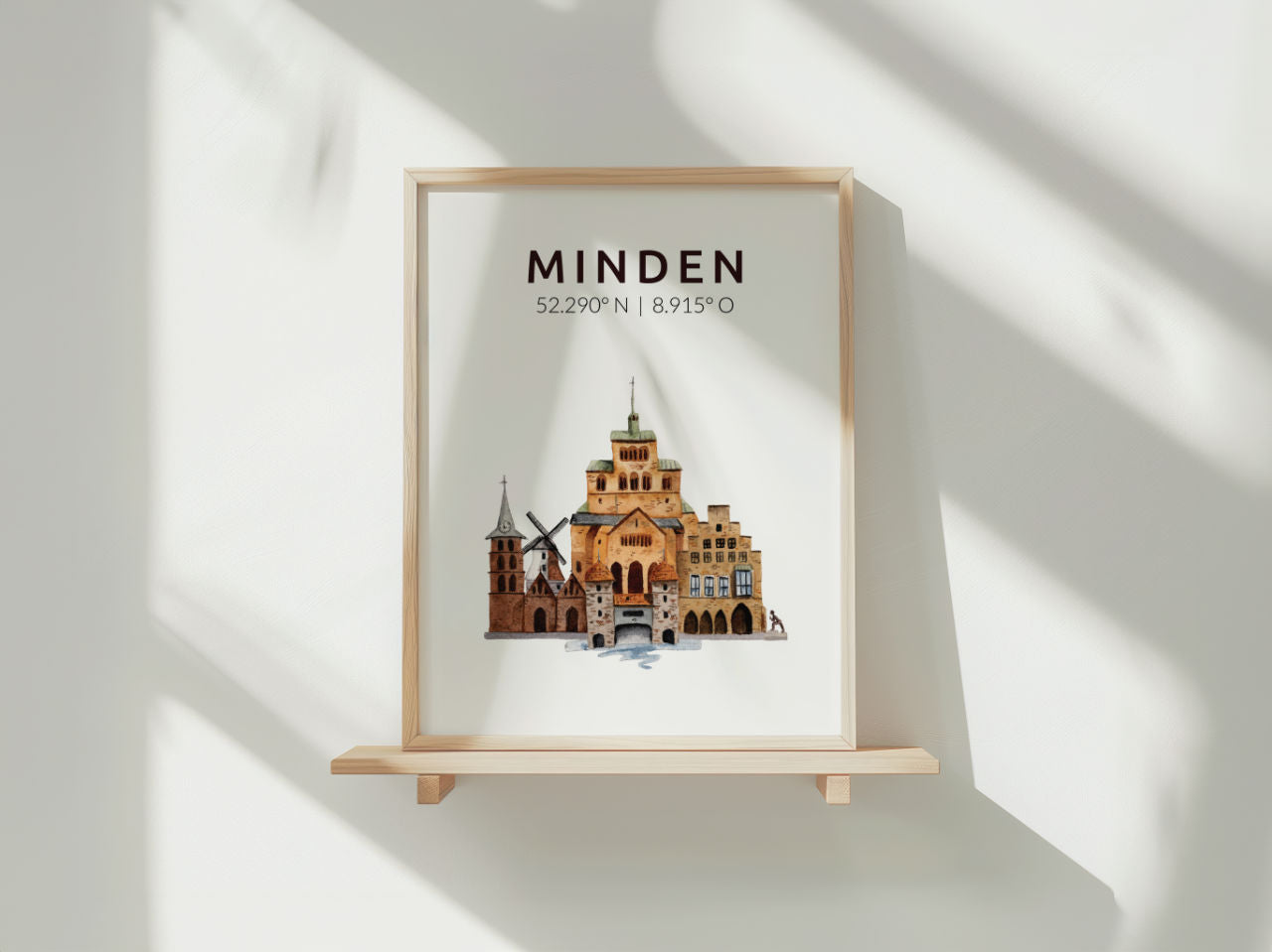 Minden Skyline-Collage - Kunstdruck