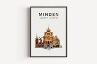 Minden Skyline-Collage - Kunstdruck