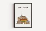 Osnabrück Skyline-Collage - Kunstdruck
