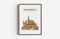 Osnabrück Skyline-Collage - Kunstdruck