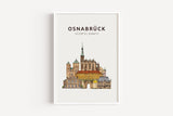 Osnabrück Skyline-Collage - Kunstdruck