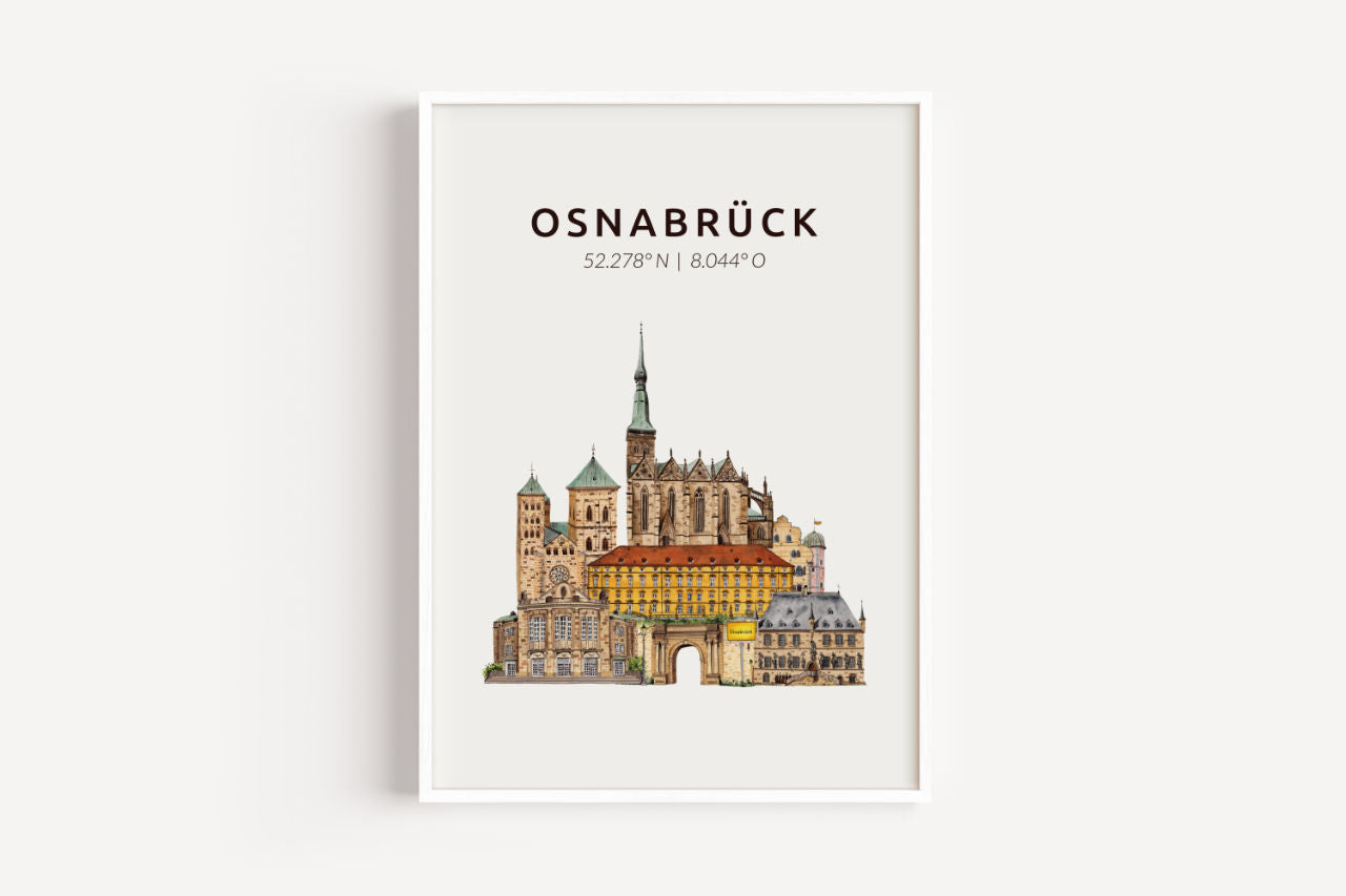 Osnabrück Skyline-Collage - Kunstdruck