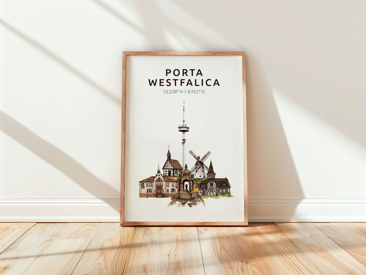 Porta Westfalica Skyline-Collage - Kunstdruck