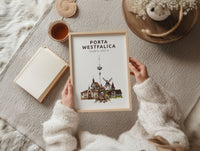 Porta Westfalica Skyline-Collage - Kunstdruck