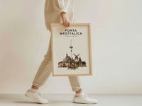 Porta Westfalica Skyline-Collage - Kunstdruck