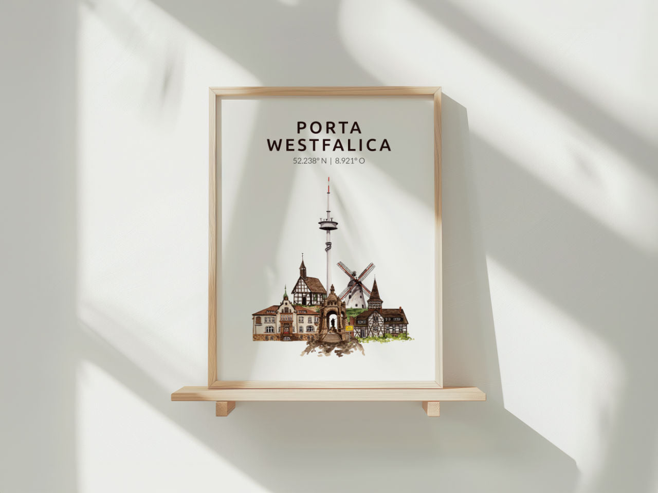 Porta Westfalica Skyline-Collage - Kunstdruck