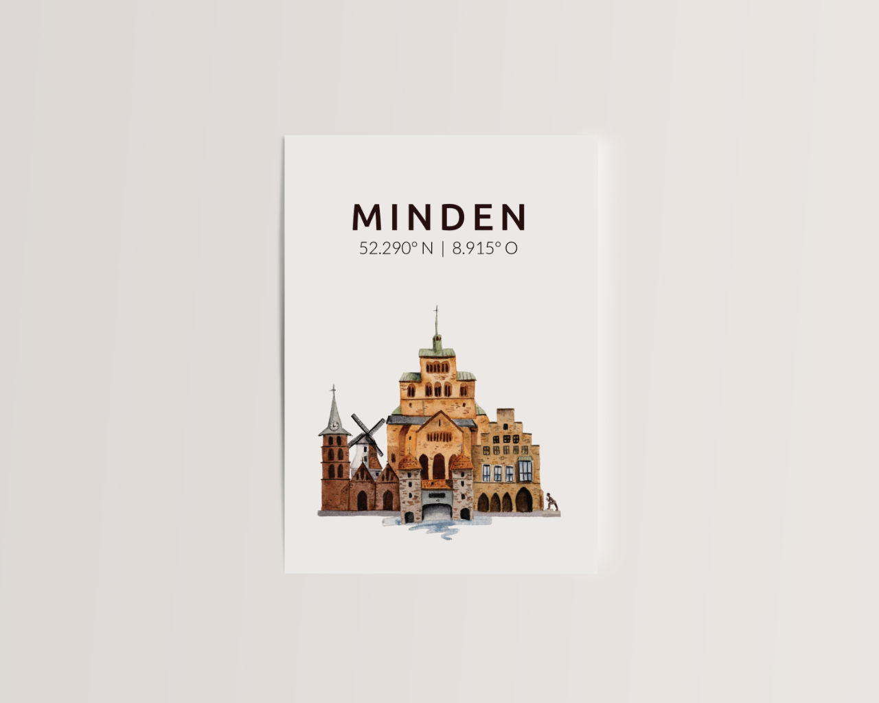 Minden Skyline-Collage - Postkarte