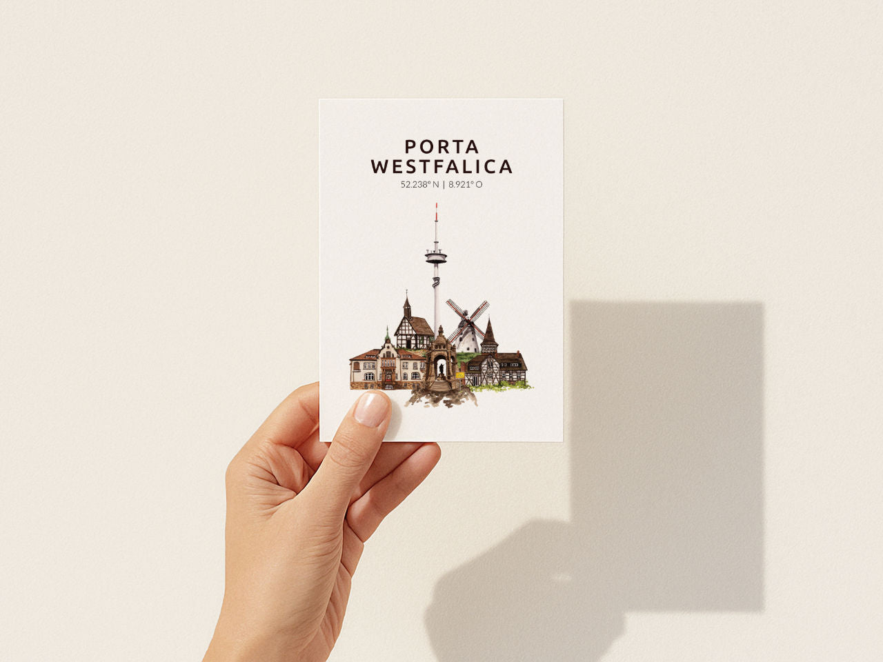Porta Westfalica Skyline-Collage - Postkarte