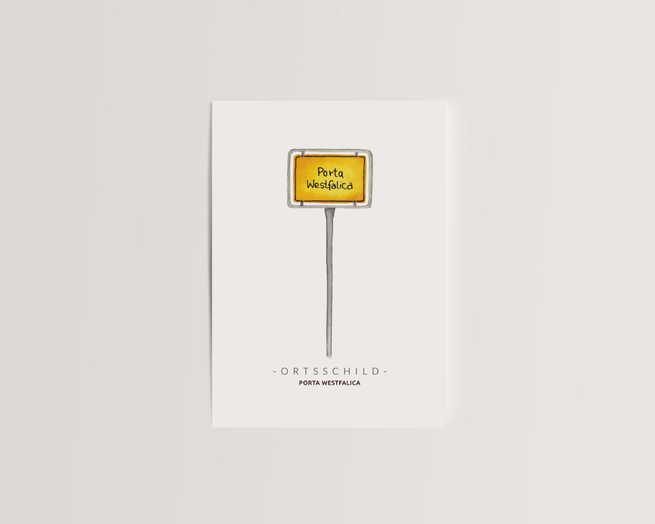 Porta Westfalica Ortsschild - Postkarte