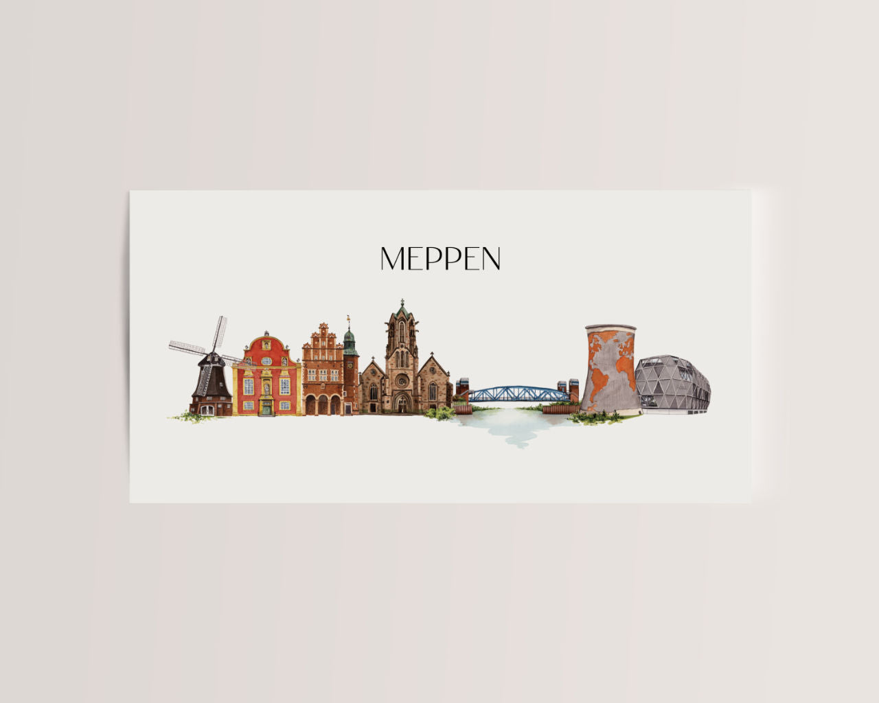 Meppen Skyline - Postkarte