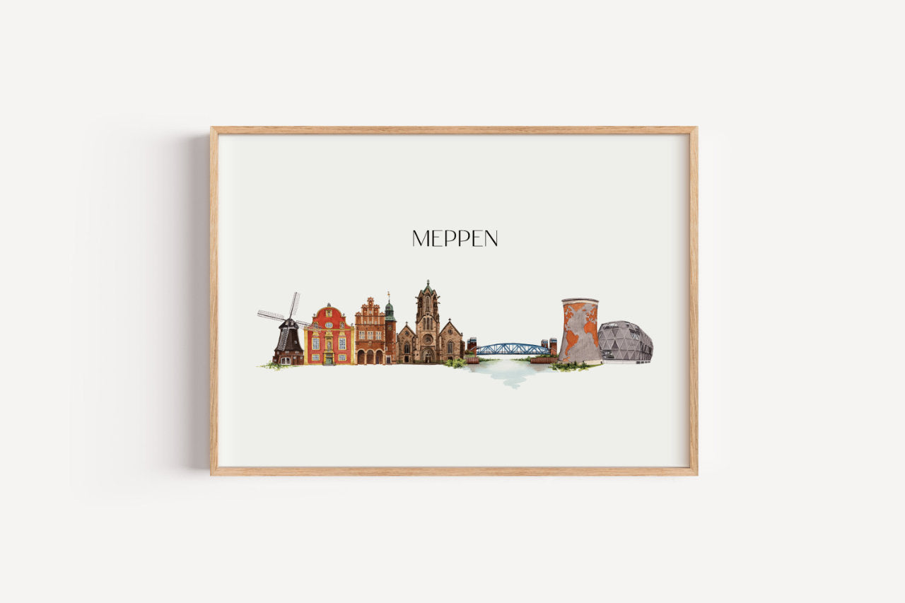Meppen Skyline - Kunstdruck