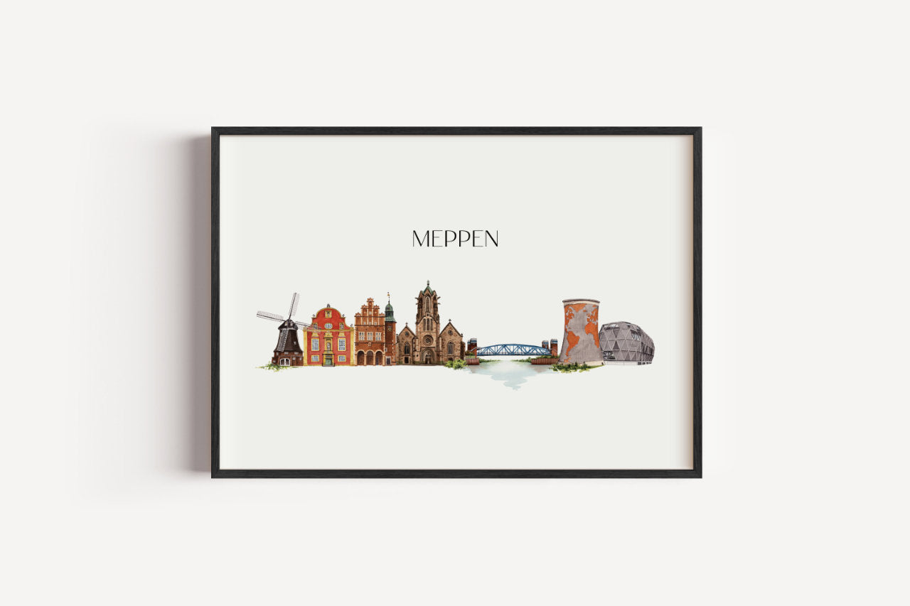Meppen Skyline - Kunstdruck