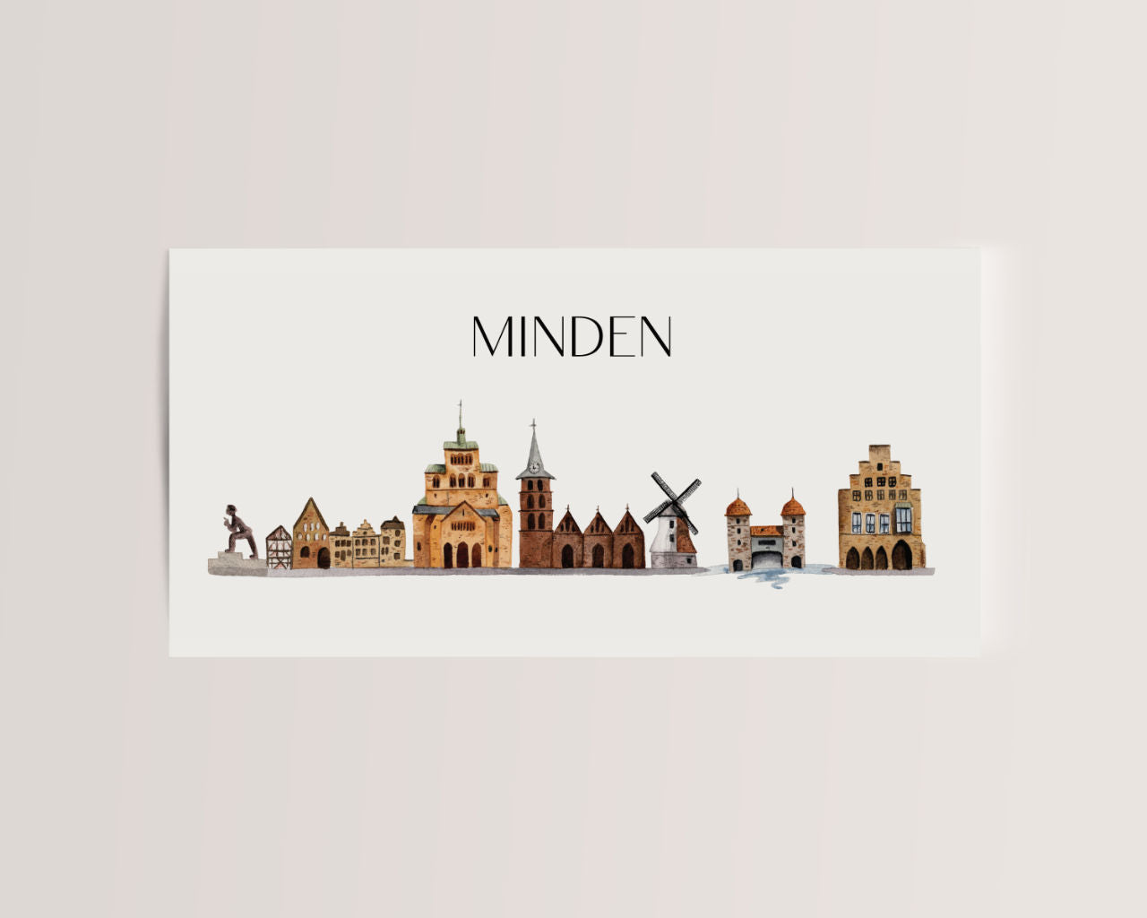 Minden Skyline - Postkarte