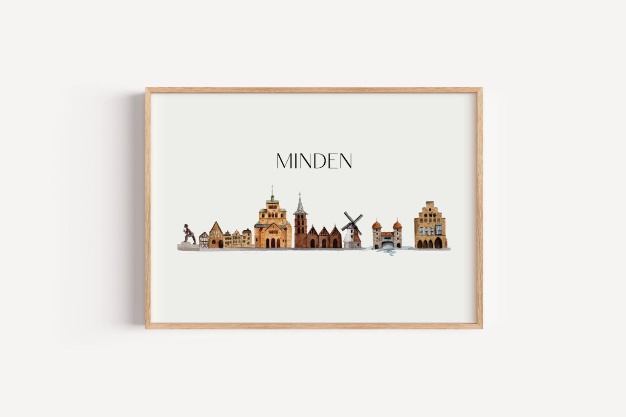 Minden Skyline - Kunstdruck