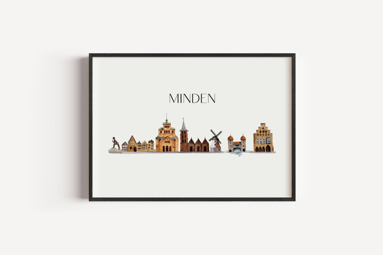 Minden Skyline - Kunstdruck