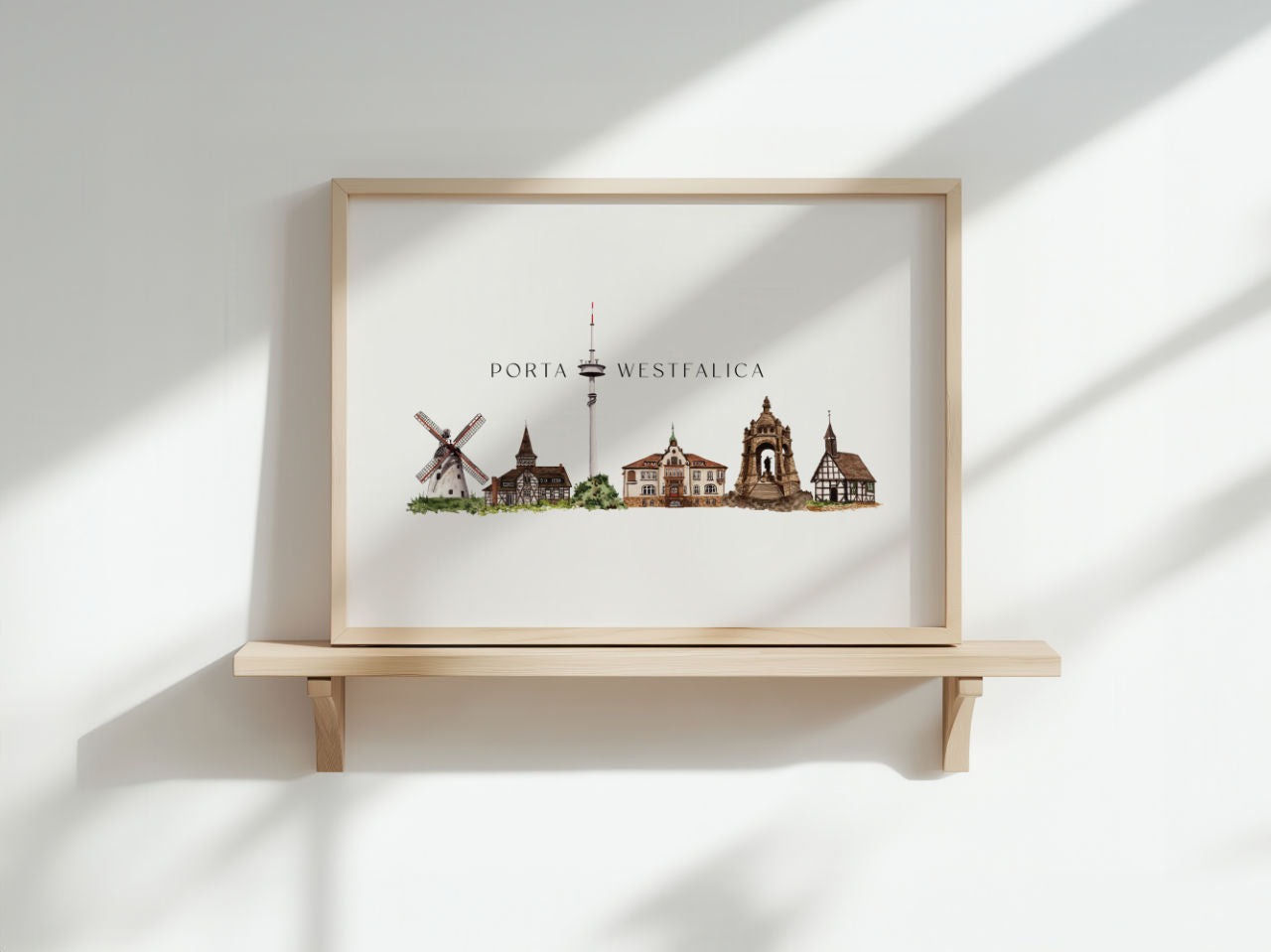 Porta Westfalica Skyline - Kunstdruck