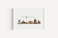 Porta Westfalica Skyline - Kunstdruck